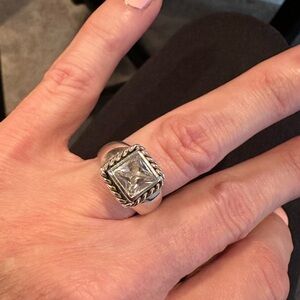 Silpada Designs Sterling Silver Cubic Zirconia Square Ring size 7